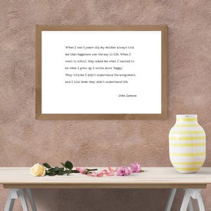 Happiness - John Lennon  | Poster Kunstdruck