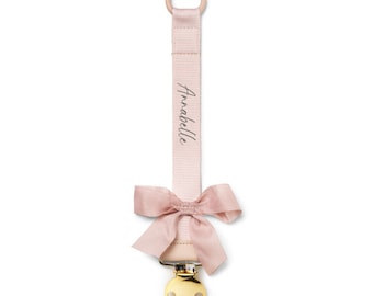 Speenkoord/ketting – Poederroze *gepersonaliseerd met naam*