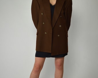 Vintage Brown Wool Jacket | PARISIAN Style | 90's fashion women