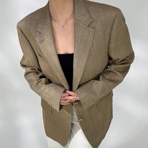 Premium Luxury Vintage Beige Tailored Jacket | Unisex | 90&#39;s fashion women