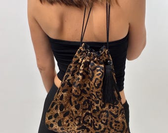 Silk Pouch with tassel pendant | 100% Natural Silk Handbag Leo