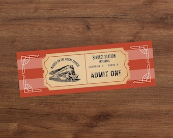 Murder on the Orient Express Train Ticket Bookmark