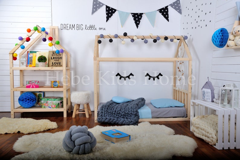 Kids bedroom house shaped shelf or wooden house shelf nursery shelf