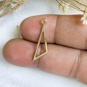 Gold Triangle Bezels with Loop - Open Back Resin Frames - DIY Jewelry Making Supplies