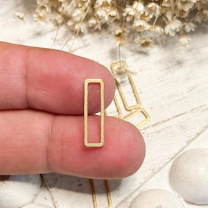Raw Brass Rectangle Bezels - Open Frame Pendants - DIY Jewelry Making Supplies