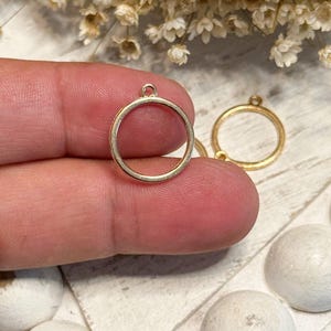 Golden Alloy Round Open Back Bezels with Loop (20x17 mm)