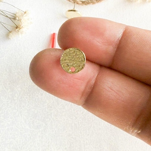 10 pieces Gold Plated Stainless Steel Flat Round Earring Stud Posts, Earring Post Findings, Earring Components, Hypoallergenic Earring Posts