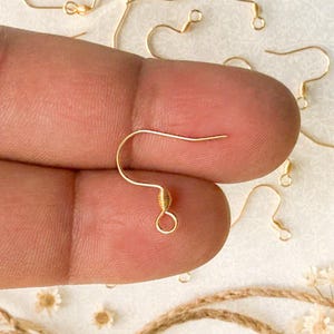 20 pieces Gold Fish Hooks, Surgical Steel Earring Hooks, Stainless Steel Fish Hooks, Lightweight Hypoallergenic Steel  Earring Components