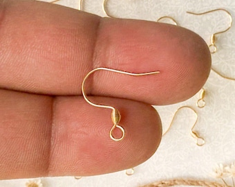 20 Gold Surgical Steel Earring Hooks: Hypoallergenic DIY Components