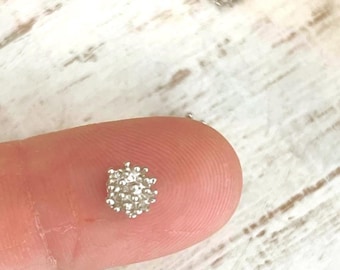 Silver Flower Stamens (6mm): Zinc Alloy Floral Accent, DIY Earring Supplies - 10 Pieces