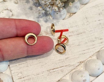 6 Gold Hollow Stainless Steel Earring Stud Posts: Hypoallergenic Findings