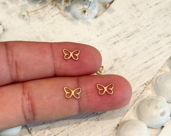 20 pieces Tiny Butterfly Connectors for Jewelry Making, Butterfly Hollow Charms, Small Earring Components
