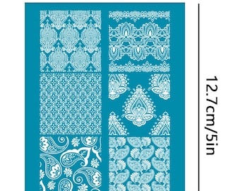 Silkscreen for Clay, Reusable Polymer Clay Silk Screen Stencil, Clay Texture Screen, DIY Craft Jewelry Making, Polymer Clay Jewelry Supplies