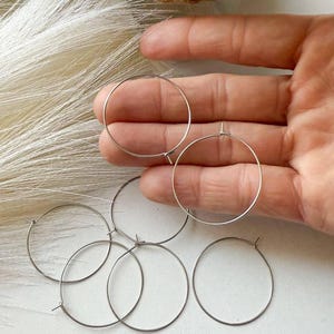 10 pieces Stainless Steel Earring Hoops, Durable Jewelry Making Supplies, Hoop Earrings for DIY Jewelry Creations, Earring Making Hoops bulk