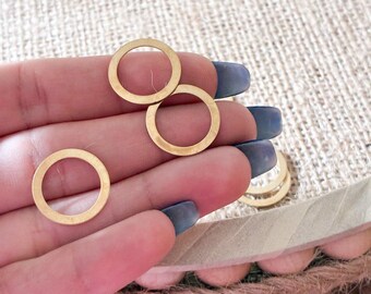 Brass Circle Connector Ring, Gold Closed Loop Round Link, DIY Jewelry Making Supplies