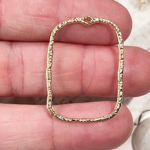 10 Light Gold Rectangle Bezel Charms: Open Back Zinc Alloy Frames