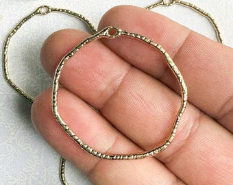 Light Gold Open Back Bezel Charms: Resin Jewelry Making (43x43 mm)