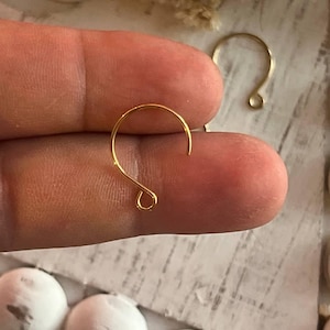 10 pieces C-Shape Earring Hooks Jewelry Making, Minimalist Hoop Finding, Gold Stainless Steel Earrings Supplies, Lightweight Earring Wires