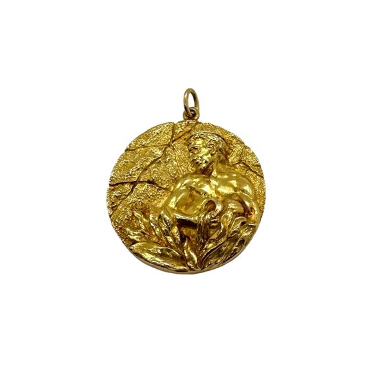 Vintage Tiffany & Co Gold Aquarius Zodiac Pendant - image 5