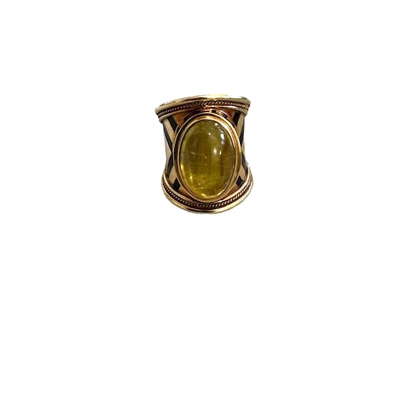 Elizabeth Gage 18k Gold Yellow Tourmaline Ring - image 1