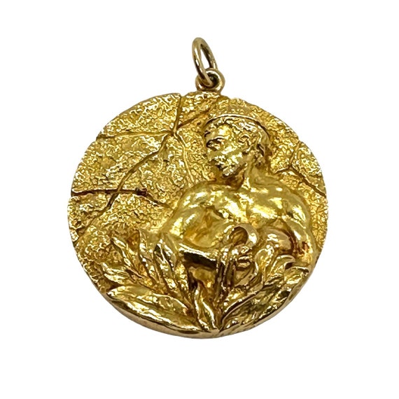 Vintage Tiffany & Co Gold Aquarius Zodiac Pendant - image 3