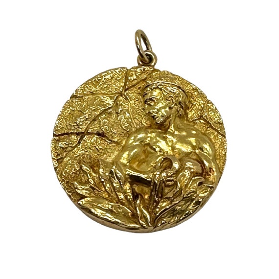 Vintage Tiffany & Co Gold Aquarius Zodiac Pendant - image 2