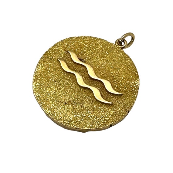 Vintage Tiffany & Co Gold Aquarius Zodiac Pendant - image 4