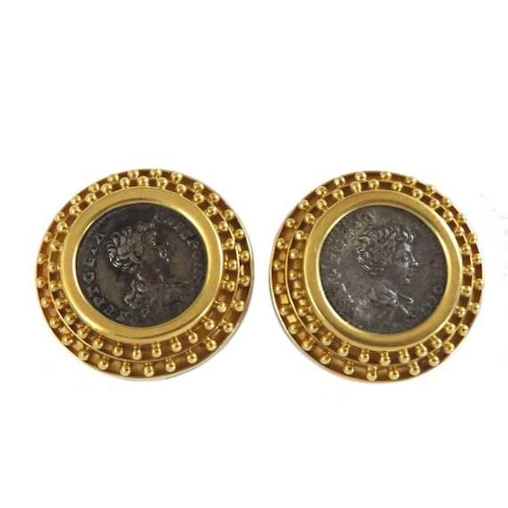 Elizabeth Locke 18K Gold Ancient Coin Earrings