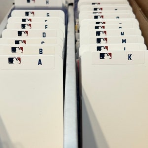 26 TALL Sports Card Dividers with 26 FREE MLB A-Z Labels Set