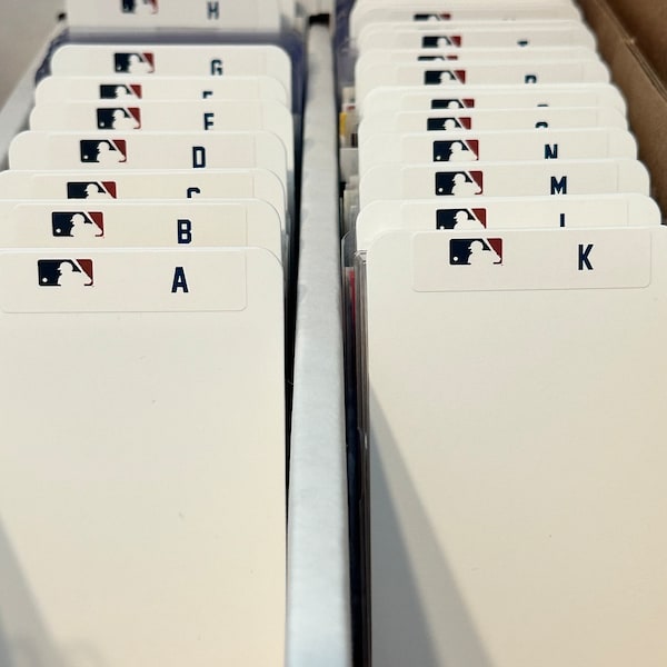 26 TALL Sports Card Dividers with 26 FREE MLB A-Z Labels Set