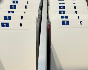 26 TALL Sports Card Dividers with 26 FREE NBA A-Z Labels Set