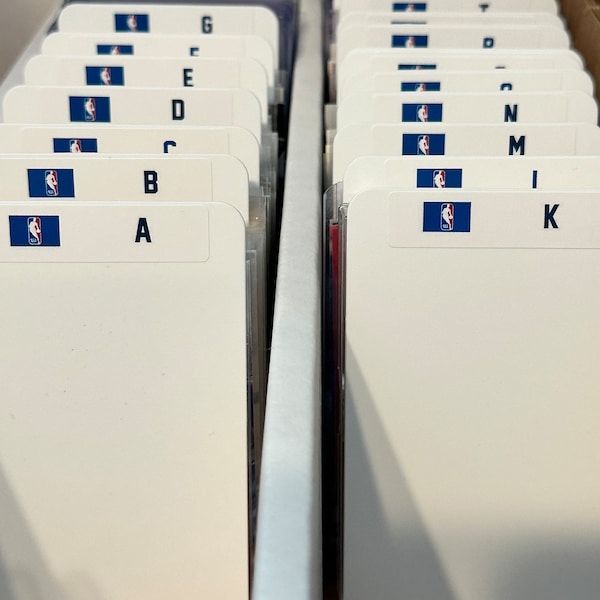 26 TALL Sports Card Dividers with 26 FREE NBA A-Z Labels Set