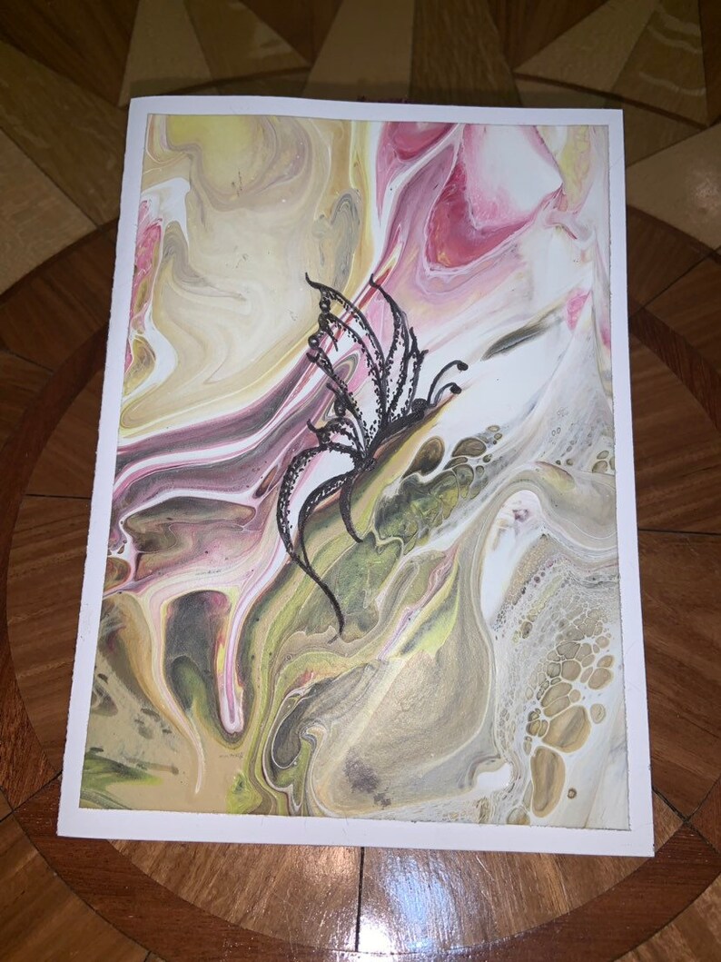 Hand painted blank note card butterfly
