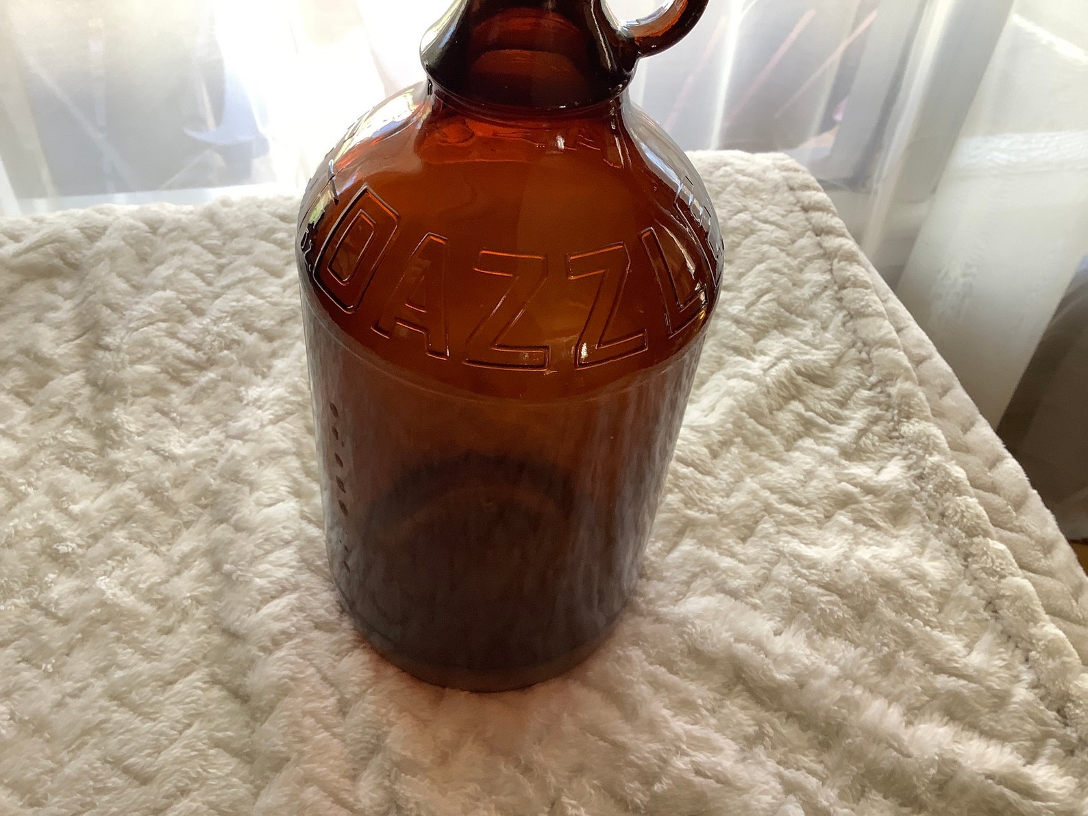 1929 Dazzle Bleach Bottle Amber Glass Half Gallon Jug Etsy