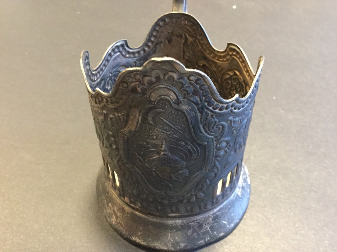 Russian Tea Cup Holder Sputnik Silver Plated 1950 Etsy