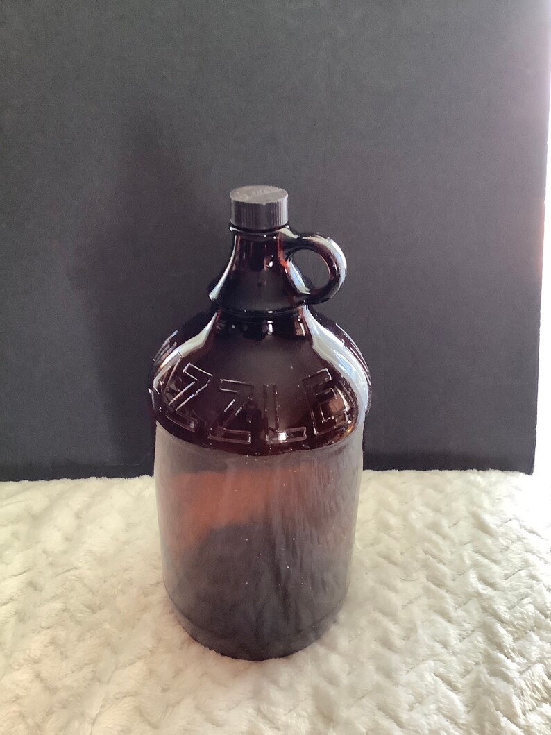1929 Dazzle Bleach Bottle Amber Glass Half Gallon Jug Etsy