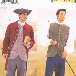 UNCUT szs 38-42 Men&#39;s Revolutionary War costume pattern Making History  Butterick 3072 costume 17th century costume historical mens pattern