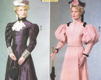 Beautiful Nancy Farris-The Making History women's sz 6-14 costume pattern Butterick B6537 18th century costume victorian womens Mayflower