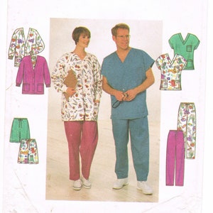 Tallas YS-M o L-XL, uniforme médico unisex, chaqueta, pantalón corto, pantalones de uniforme médico para mujer y hombre, patrón de vestido médico Simplicity 8088