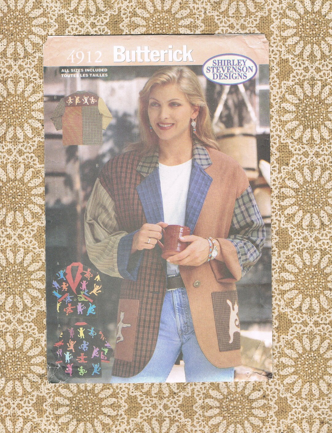 SAVE 512.00 See Details Vintage Strip Quilt Jacket Pattern Quilt Coat