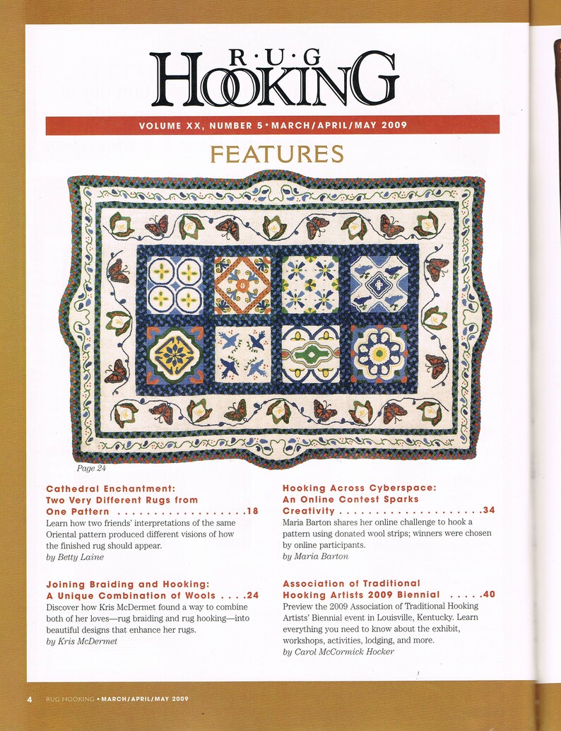 March April May 2009 Rug Hooking Magazine Rug Hooking Patterns How to