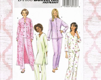 SAVE 5-12.00! see details Fast & Easy Uncut Sz XS-M Women's pjs top pants pattern Butterick b4406 robe pattern pjs pattern 2 piece pjs