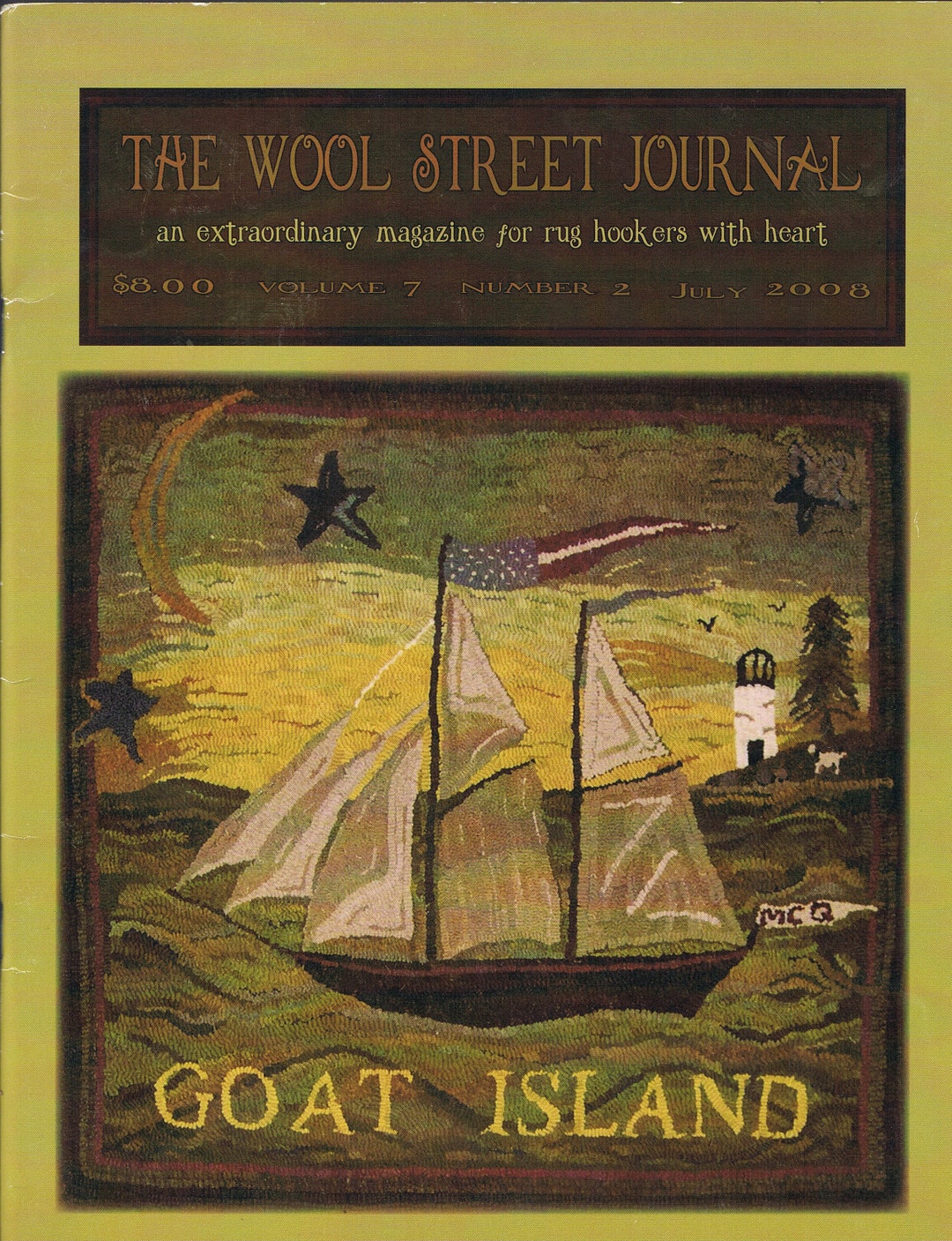 Lot of 2 2010 Wool Street Journal Magazines Rug Hooking Patterns How to