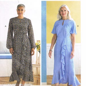 Wunderschönes Lisette Kleid! Unbeschnitten Szs 6-14 & 16-24 Butterick B6823 Kleiderschnitt Damenkleid Schnittmuster knöchellanges Kleid Partykleid