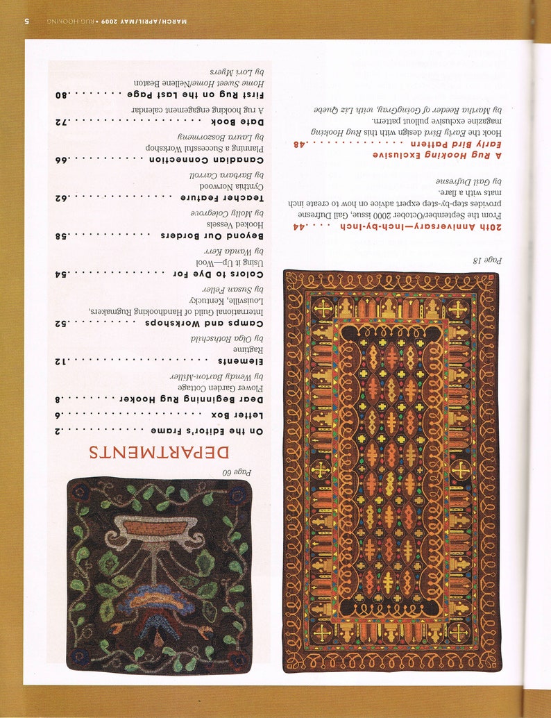 March April May 2009 Rug Hooking Magazine Rug Hooking Patterns How to