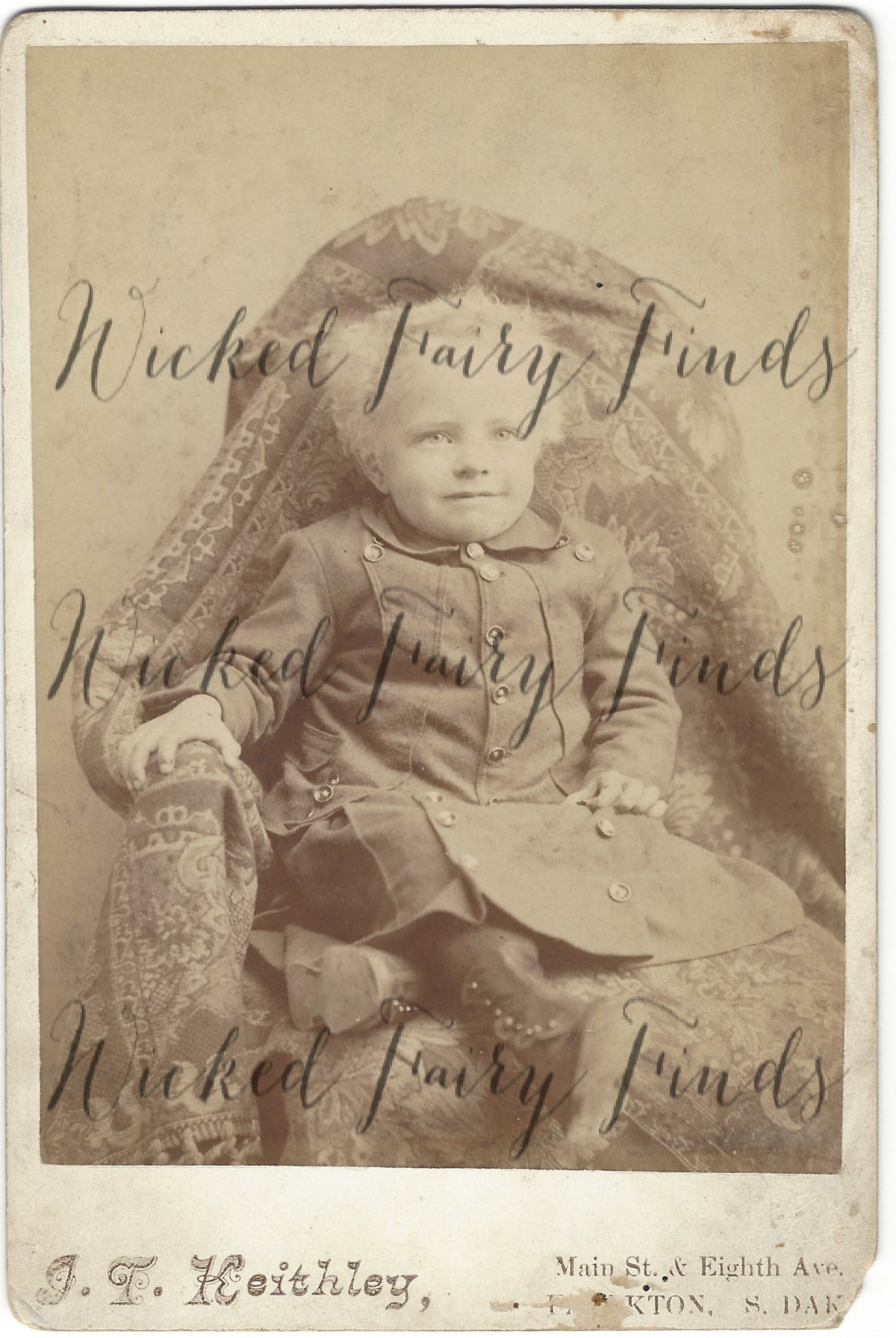 Victorian Boy in Coat Dress Digital Photo, Digital Ephemera for Junk Journal or Scrapbooking, Victorian cabinet card, Cute Toddler