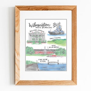 Wilmington NC Watercolor Print - North Carolina Artwork - Unframed