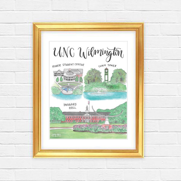 UNCW Watercolor Print — Wilmington NC — Unframed