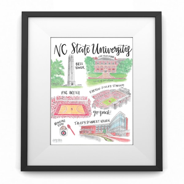 NC State University Watercolor Print — Unframed