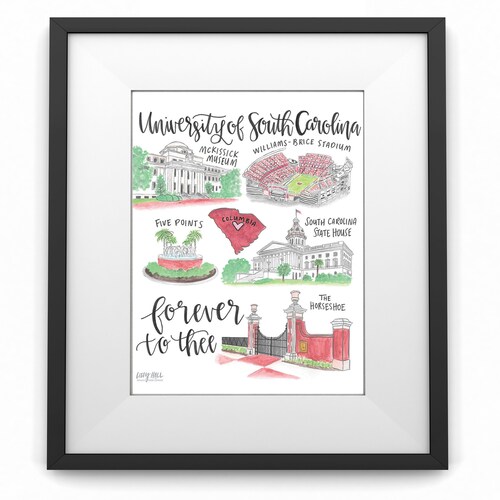 Uofsc Graphics University of South Carolina Print - Etsy